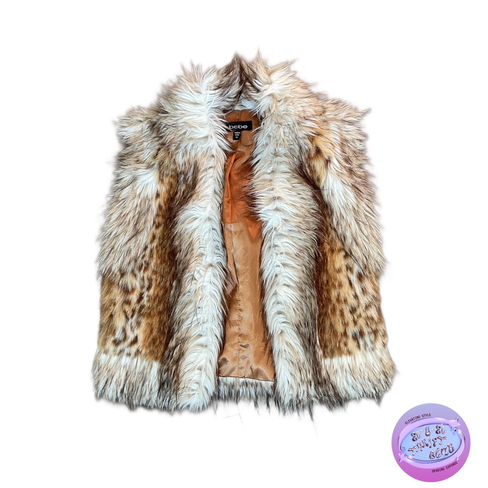 Bebe Fuzzy Cheetah Vest